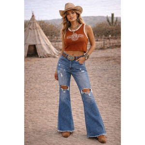 Flying Monkey Mid Rise Super Flare Bell Bottom Jeans